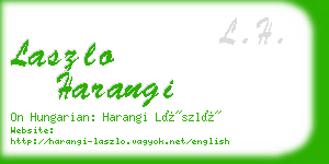 laszlo harangi business card